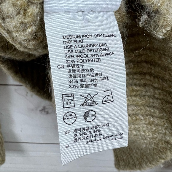 Paris Atelier x & Other Stories Cable Knit Wool Alpaca Blend V Neck Sweater XS - Picture 6 of 6